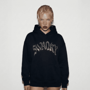 white rhinestone hoodie